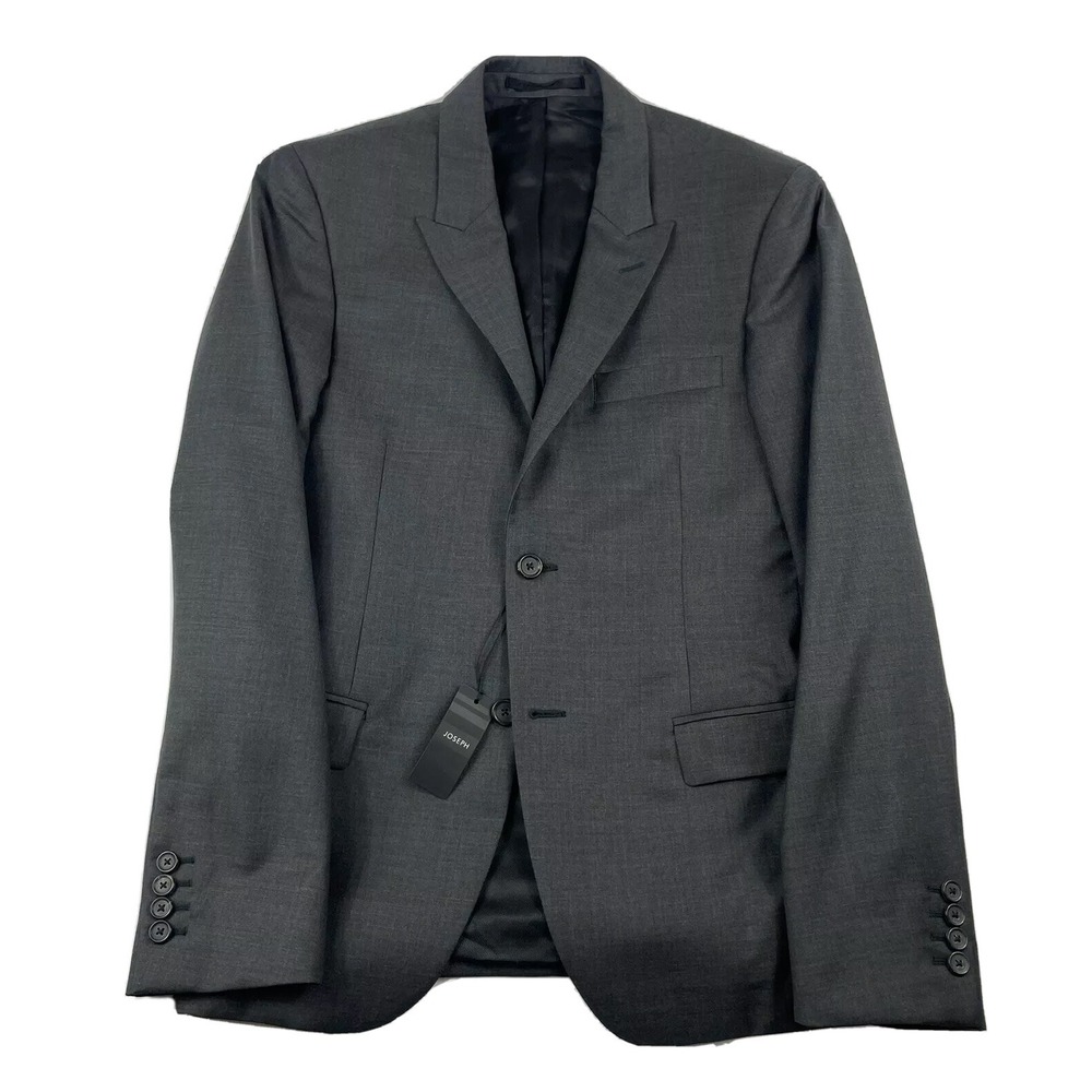Joseph Black Super 150s Freddy Jacket Melange Gray Wool Mens Blazer Size 38R NWT